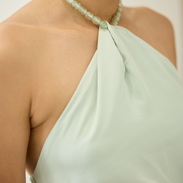 Bead Detailed Satin Top