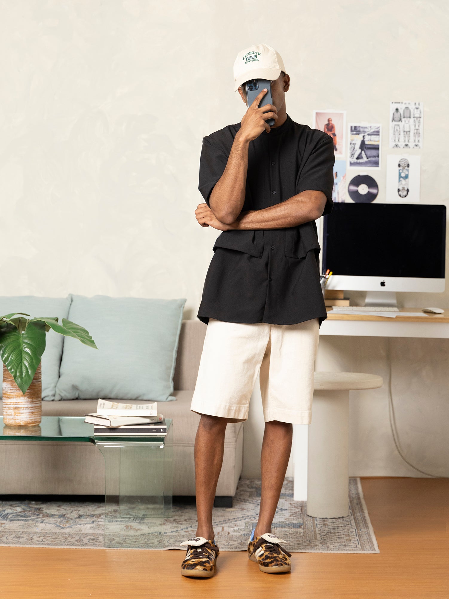 Short sleeve double chest flap shirt