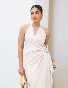 Halter Neck Wrap Dress
