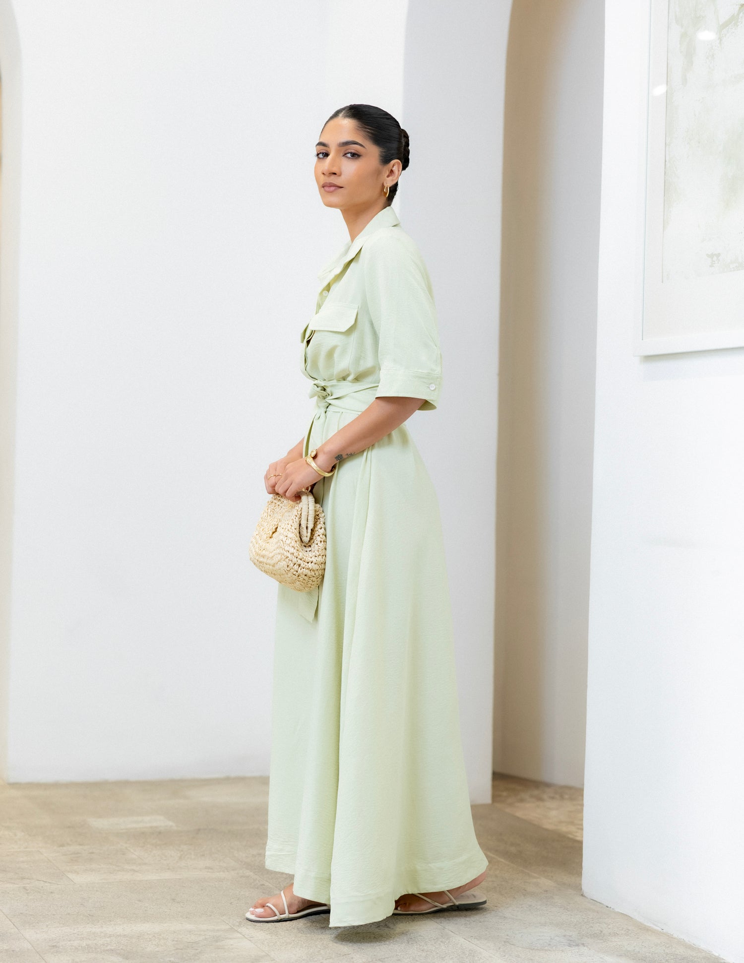 Tie Up Detail Maxi Dress