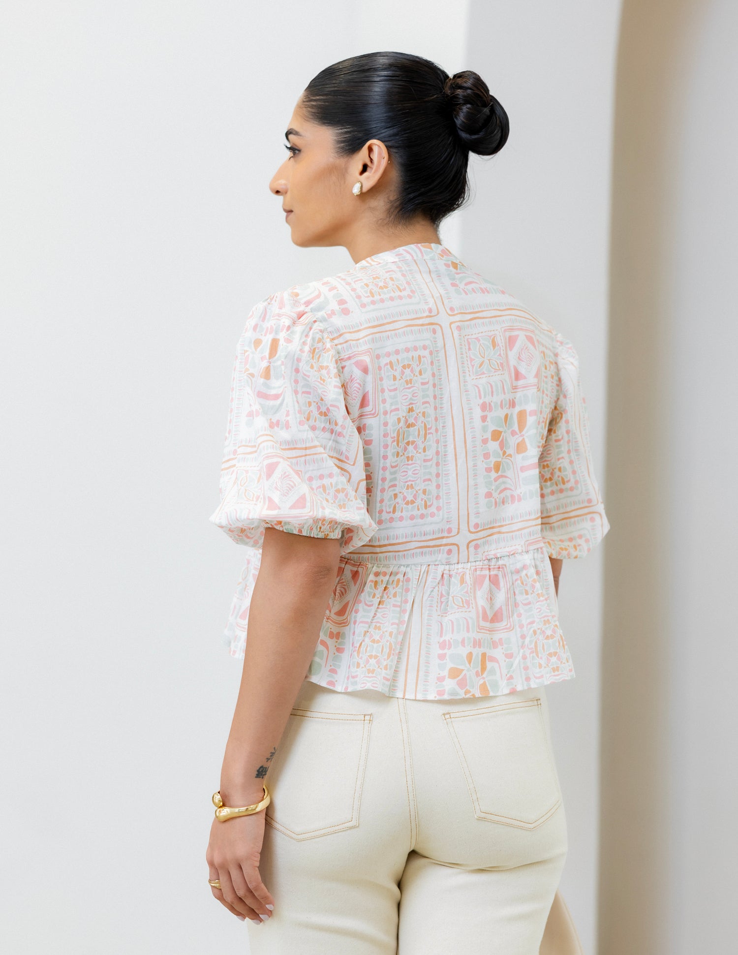 Puff Sleeve Peplum Top