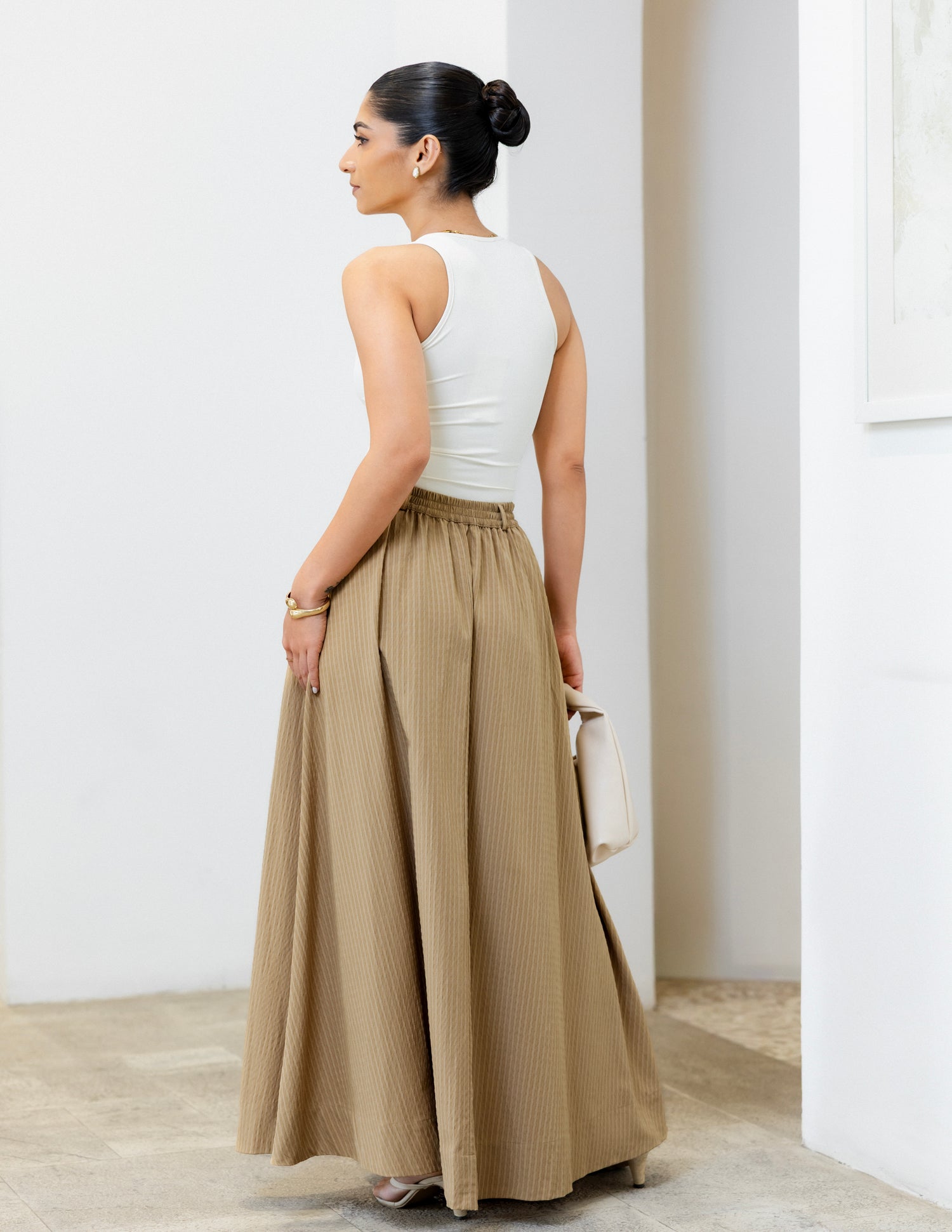Back Elasticated Maxi Skirt