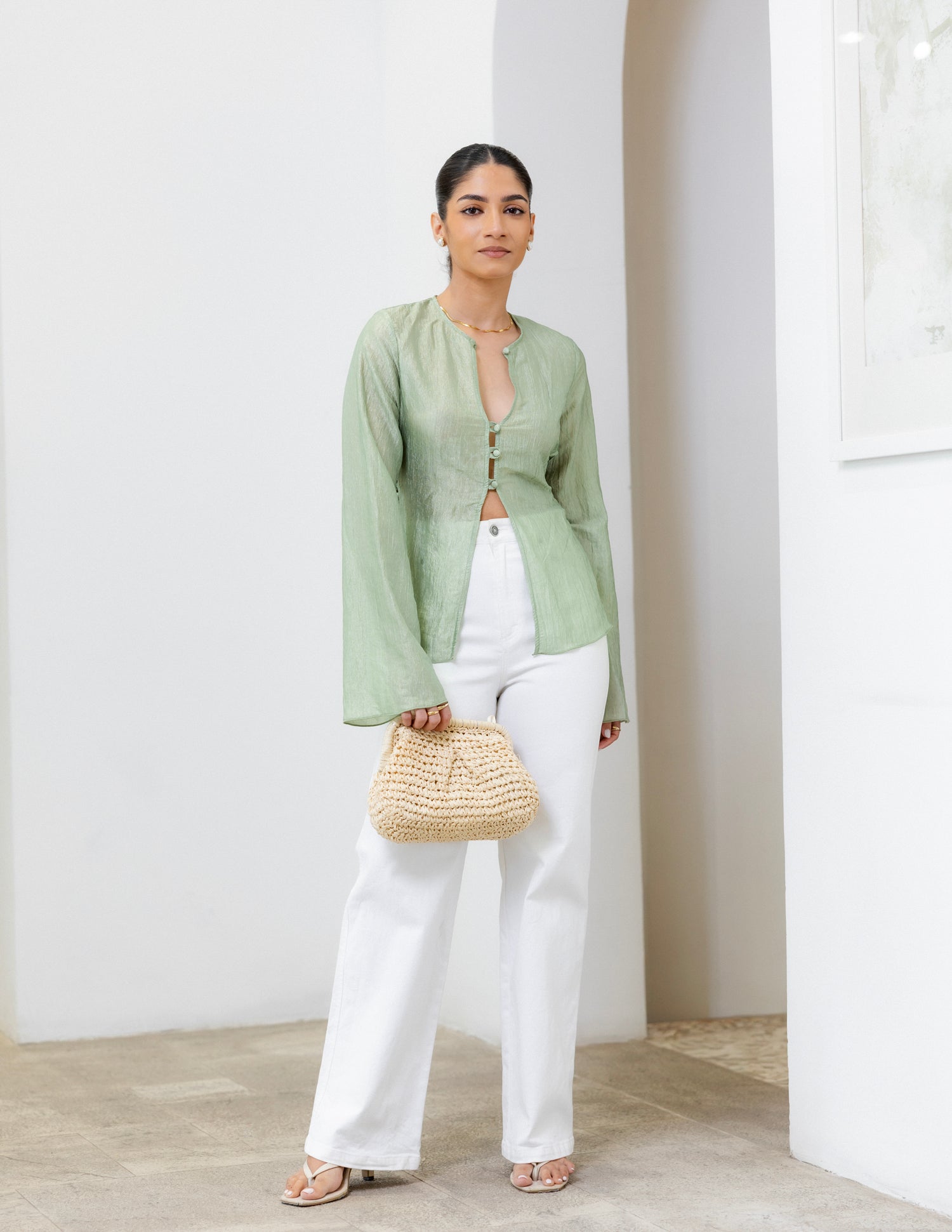 Side Tie Up Cut Out Top