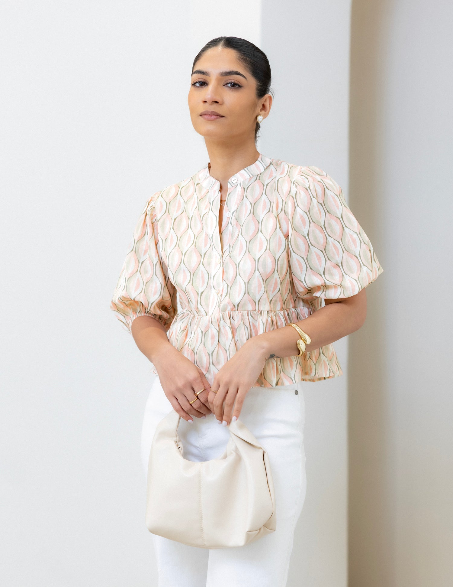 Puff Sleeve Peplum Top