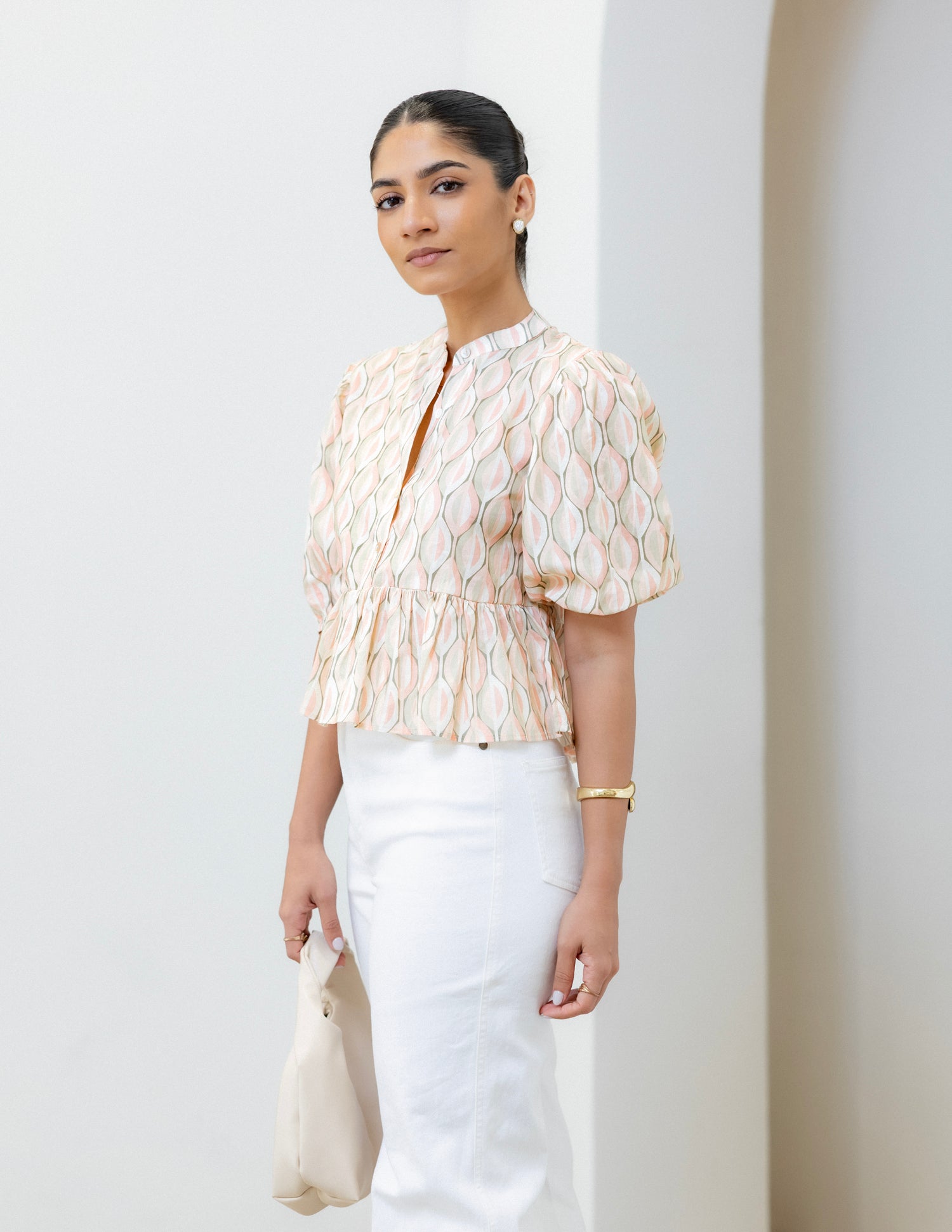 Puff Sleeve Peplum Top