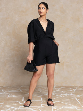 Chinese Collar Button Down Short Sleeved Top
