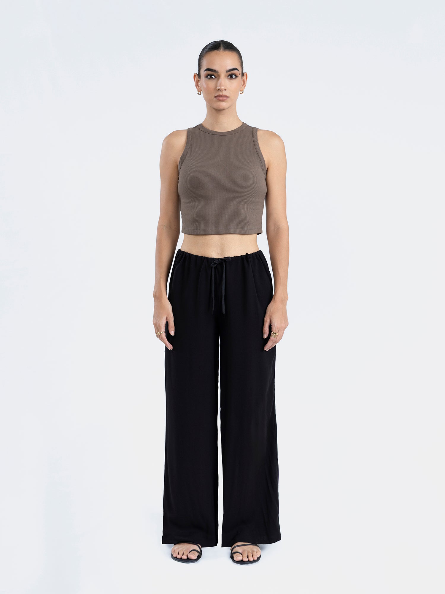 Drawstring Wide Leg Pant
