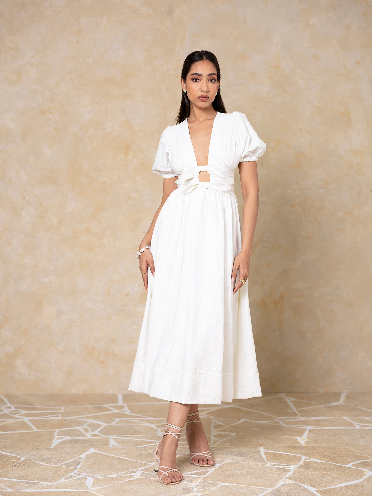 Bow Detail Midi Dress