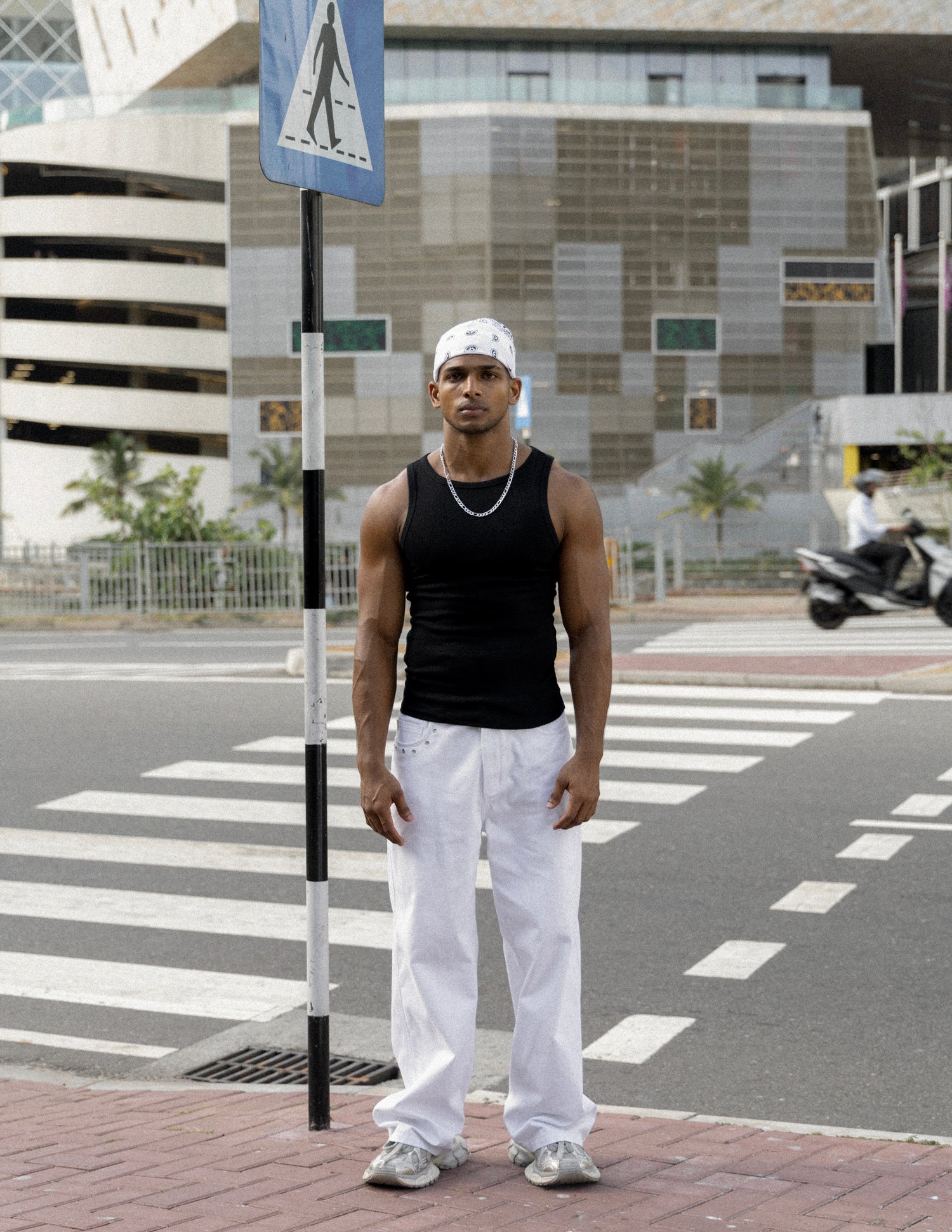 Eyelet detailed wide leg pant