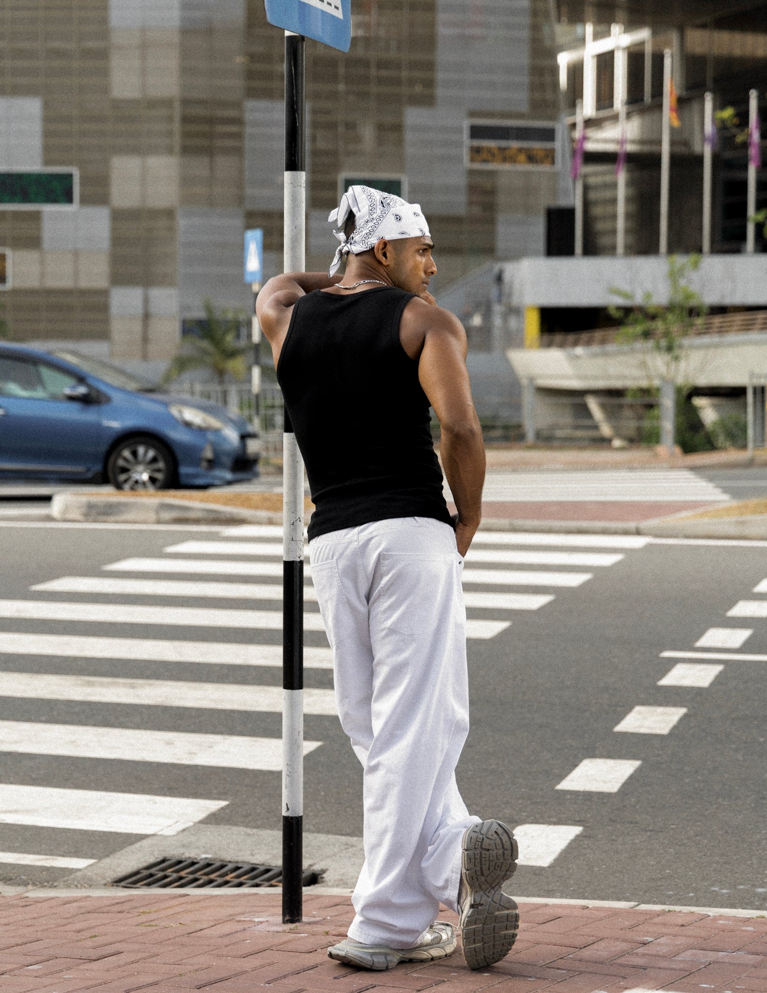 Eyelet detailed wide leg pant