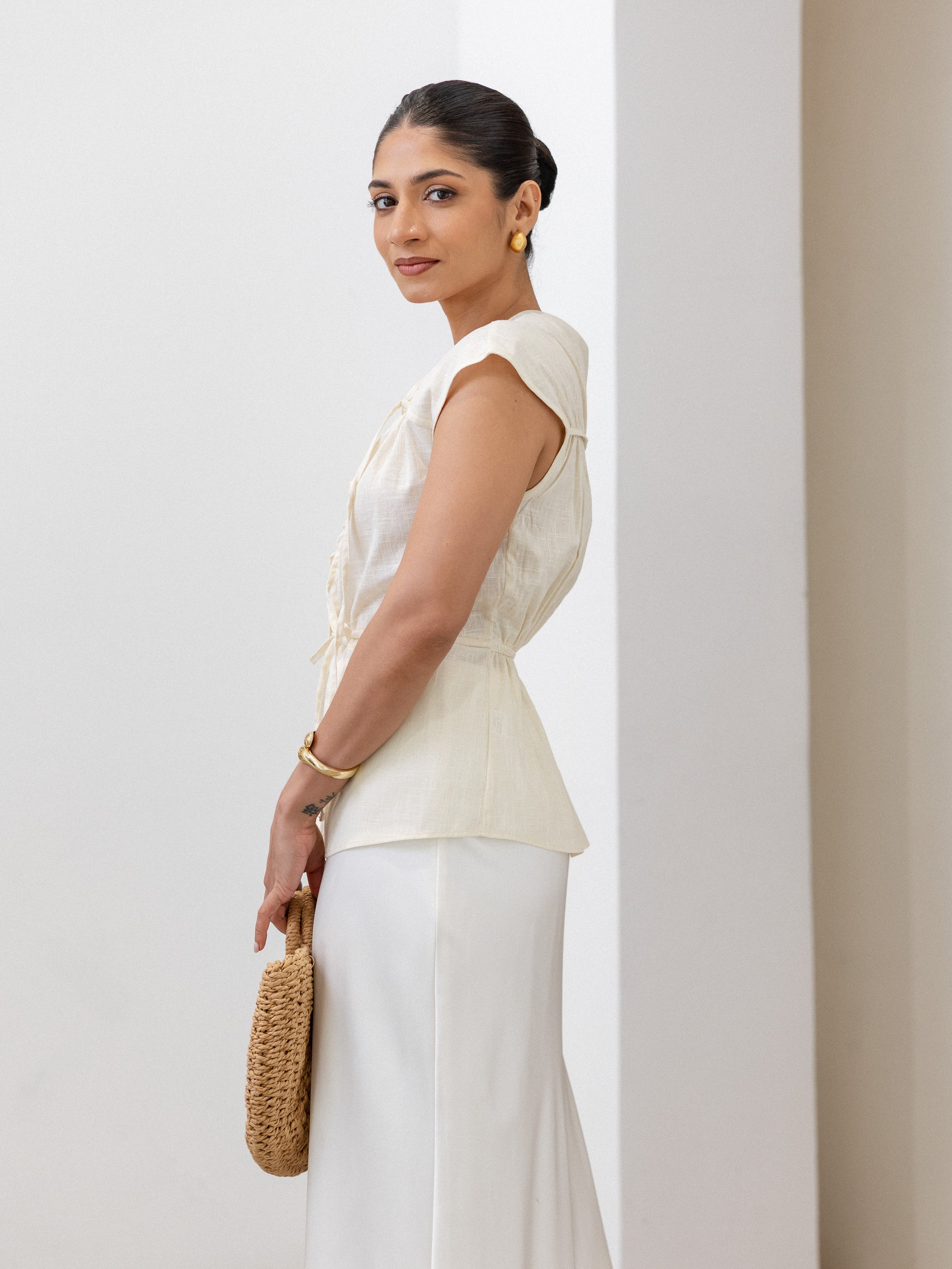 Tie Up Detail Sleeveless Top