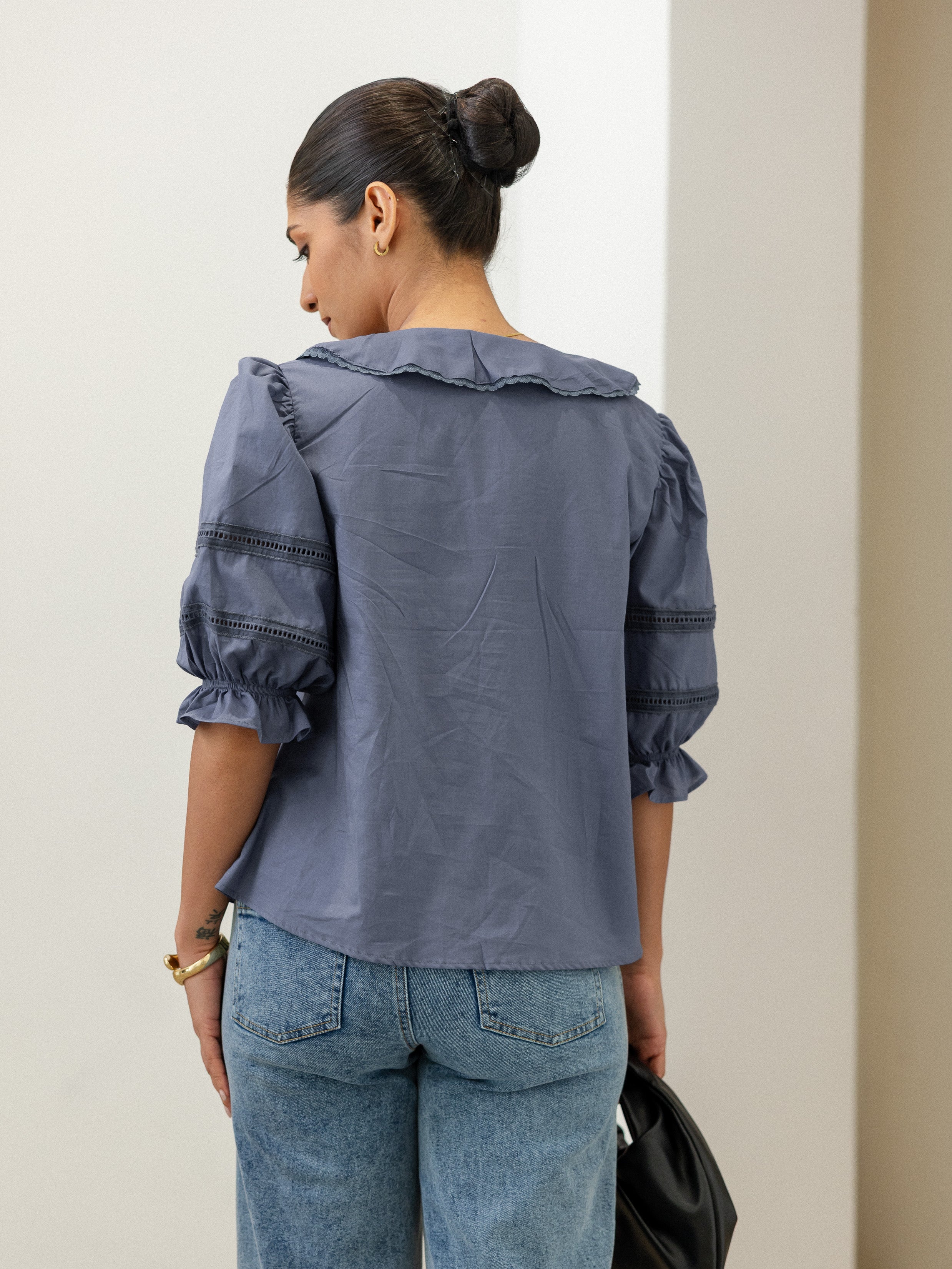 Lace Detailed Baloon Sleeve Top