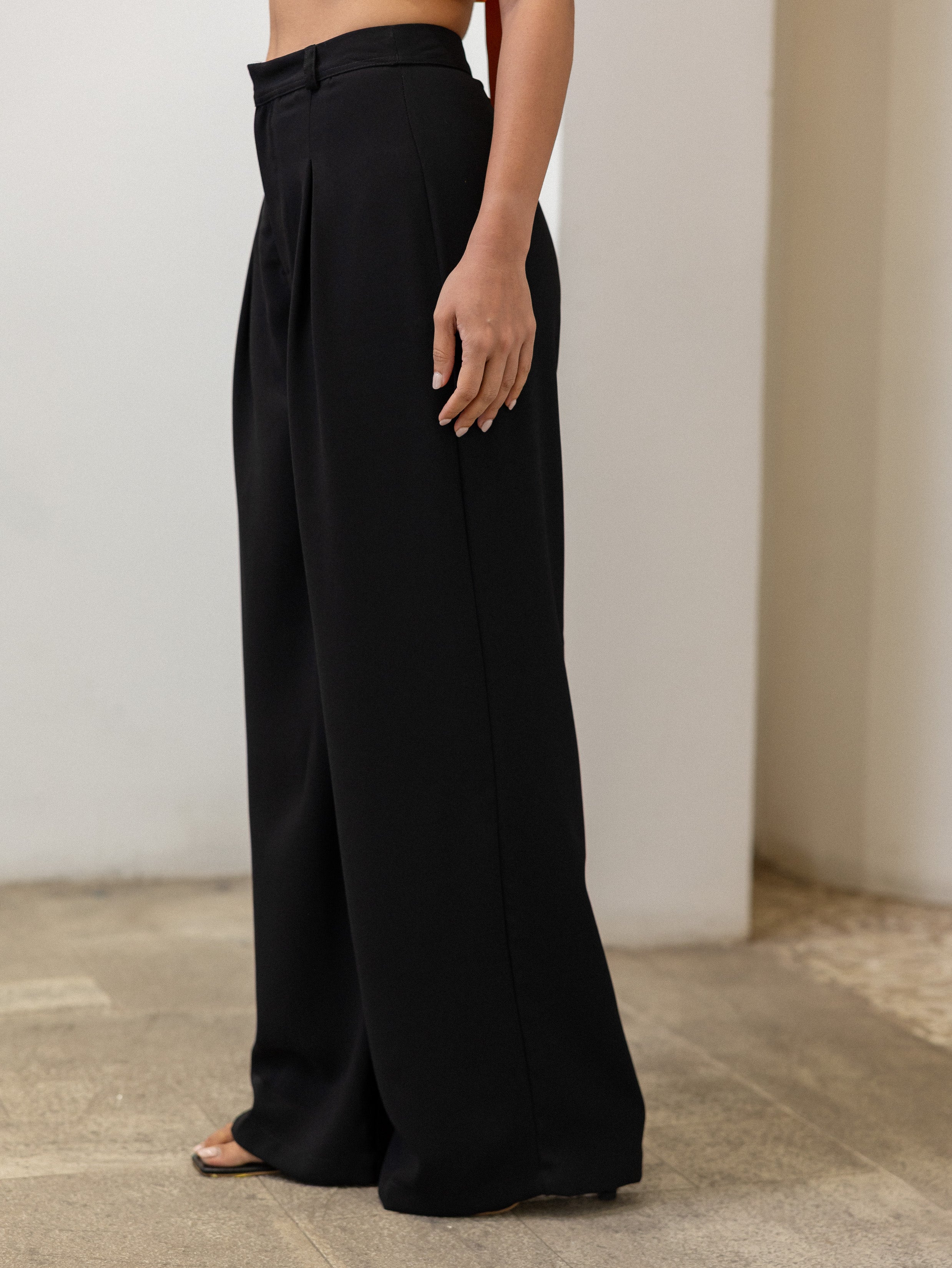 High Waist Front Pleated Pant
