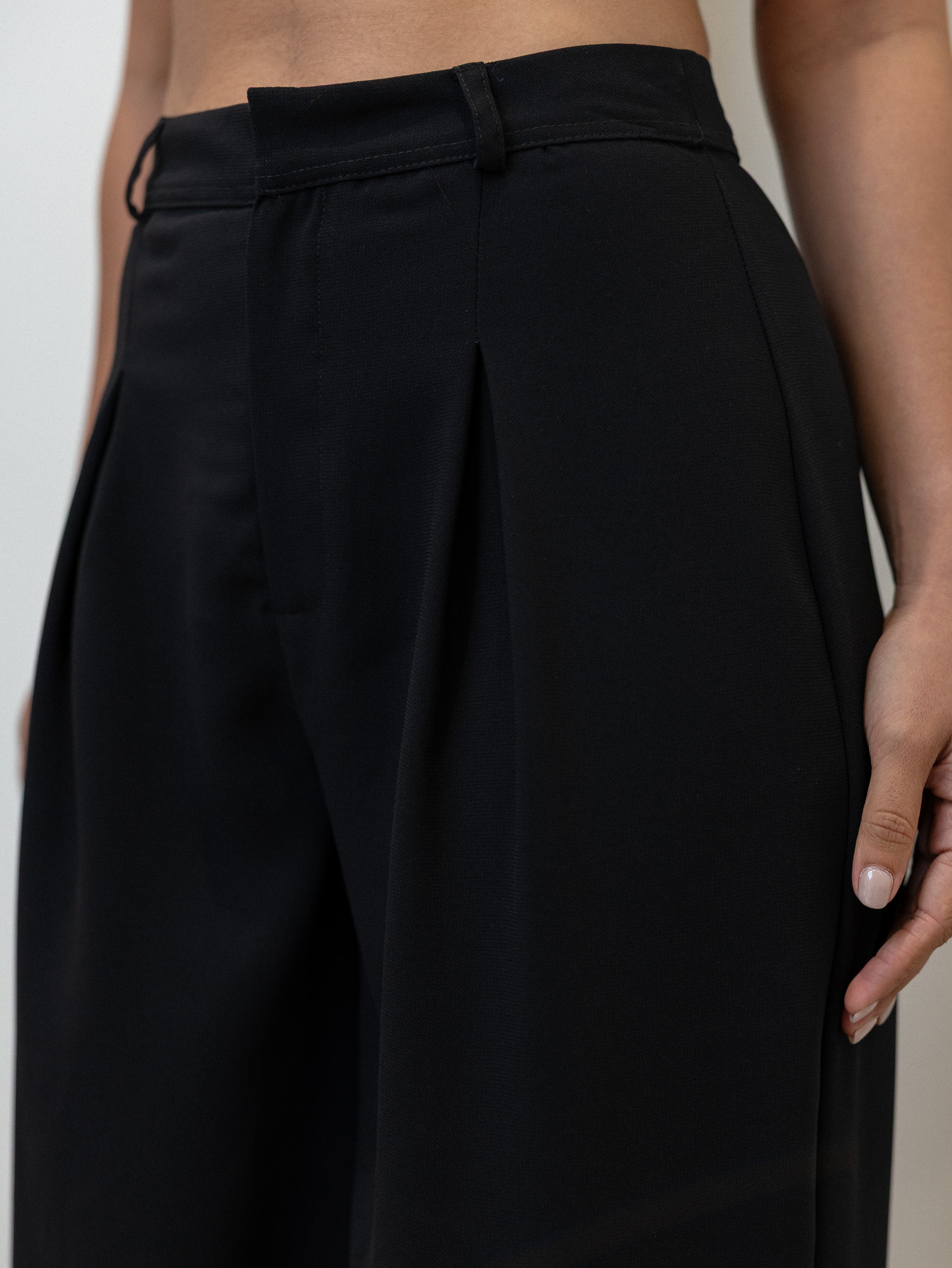 High Waist Front Pleated Pant