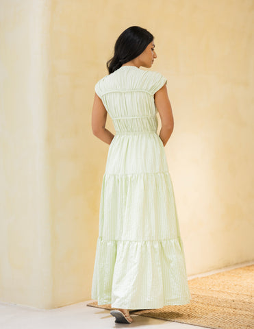 Front Tie-Up Detail Maxi Dress