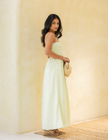 Smocking Detail Maxi Dress