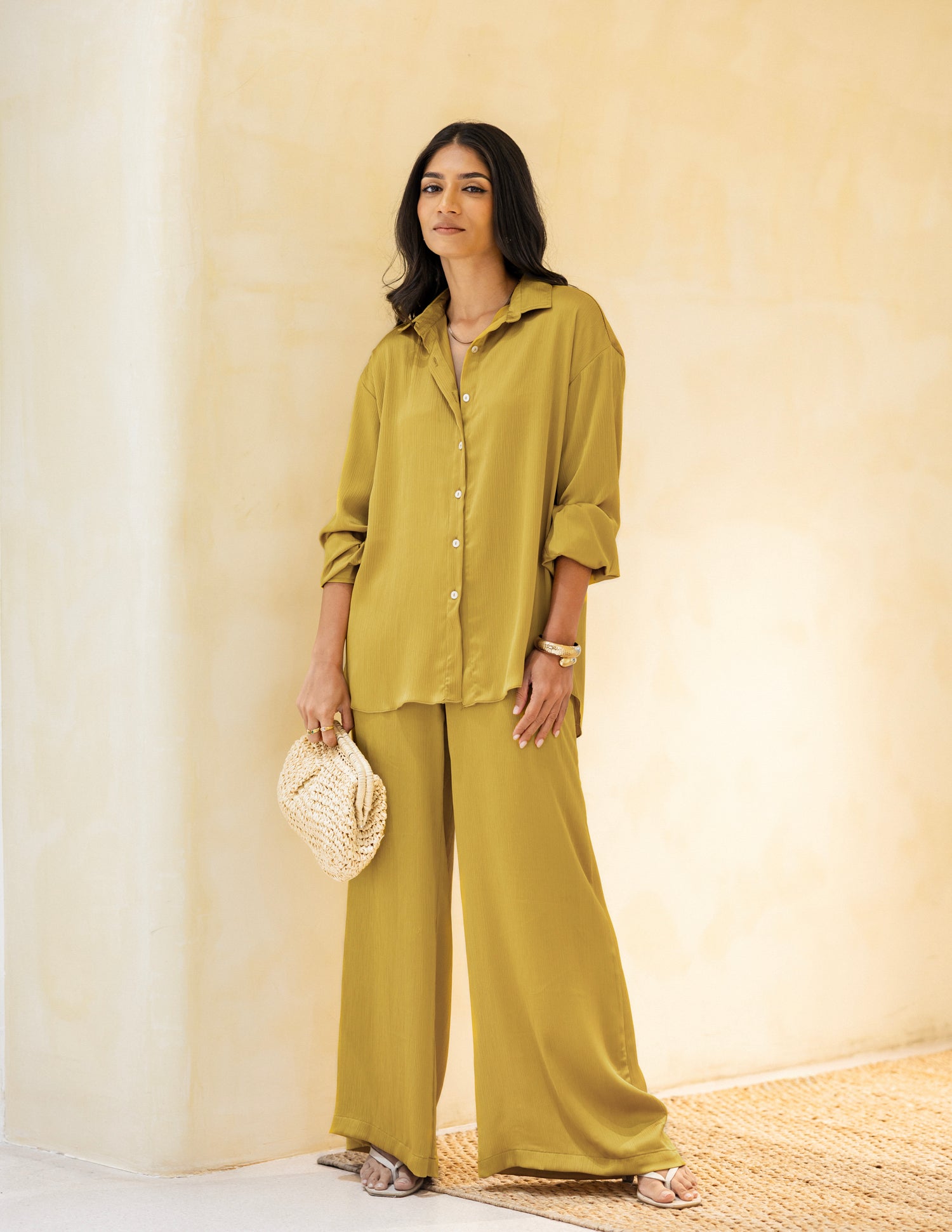 Longsleeved Oversized Satin Shirt