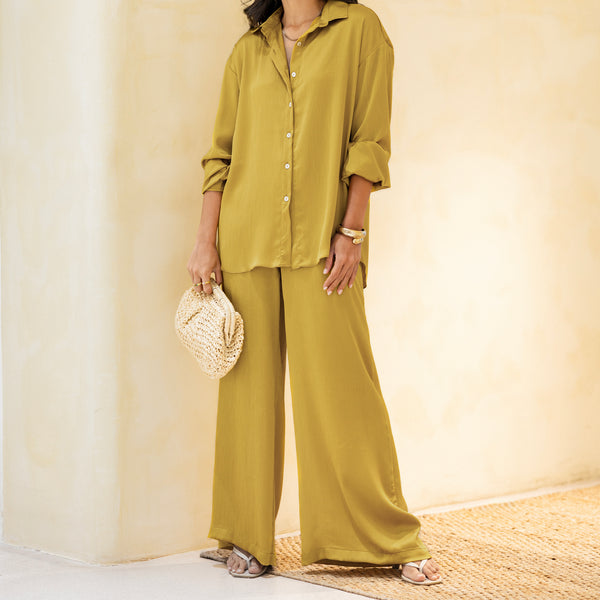 Longsleeved Oversized Satin Shirt