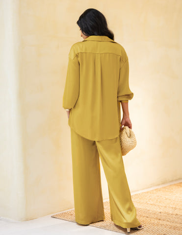 Longsleeved Oversized Satin Shirt