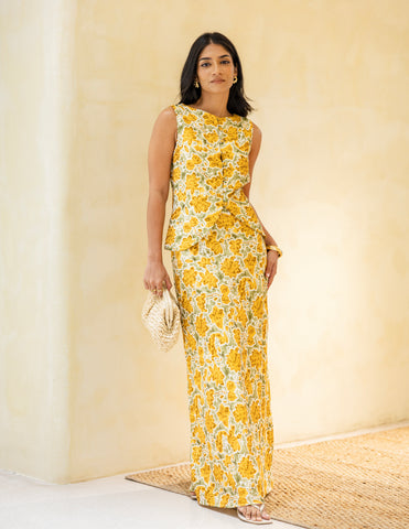 Drawstring Bias Skirt