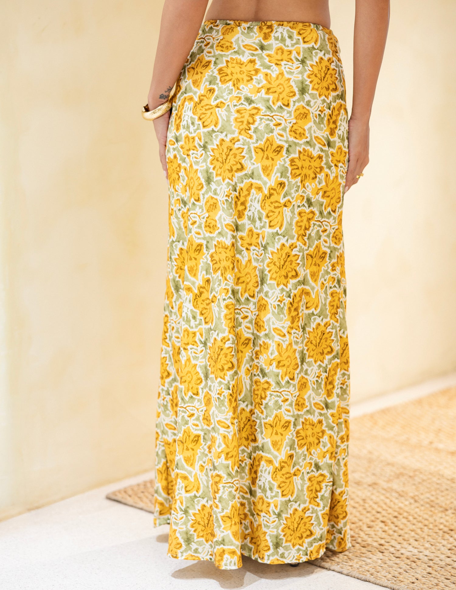 Drawstring Bias Skirt