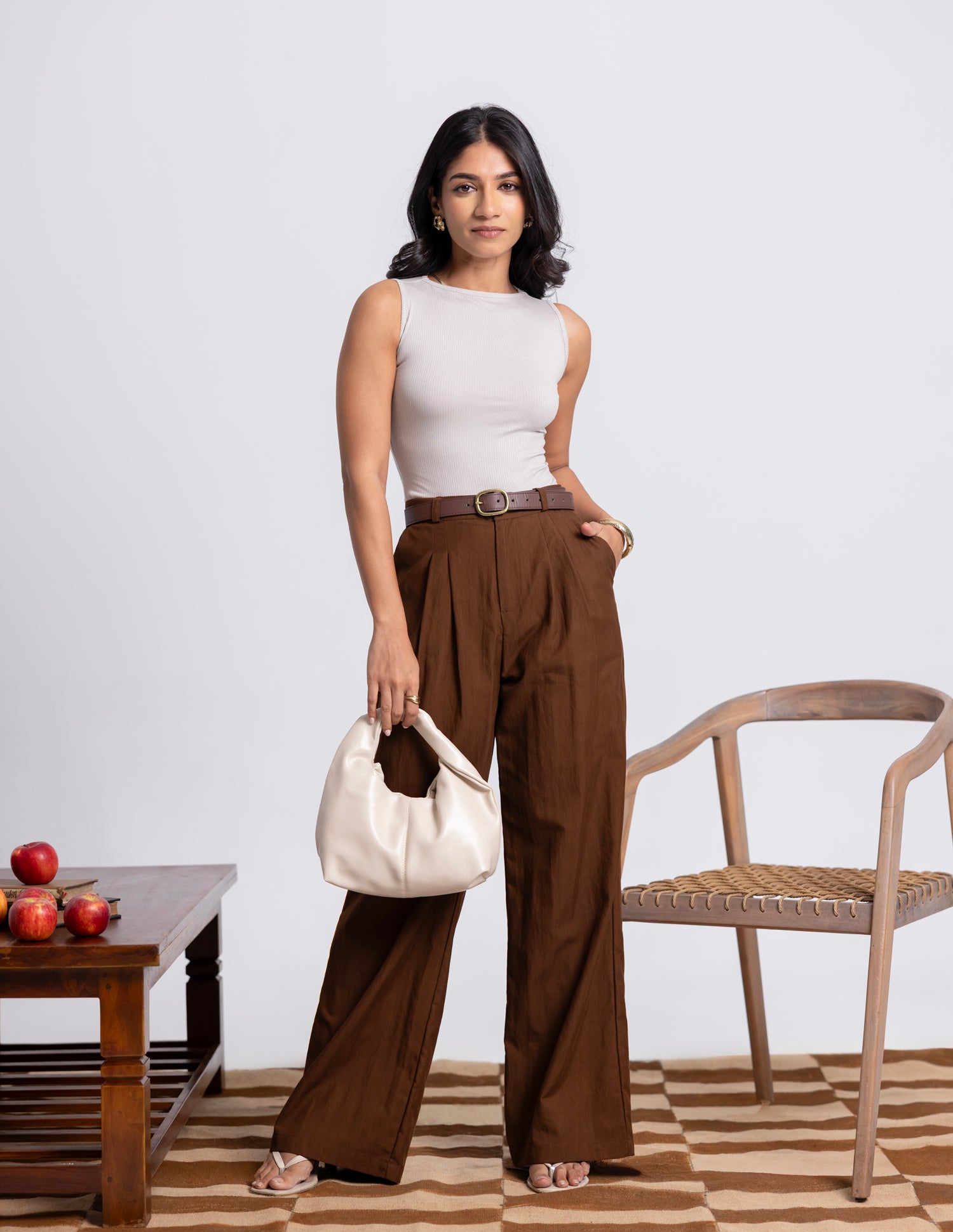 Pleated Wide Leg Pant