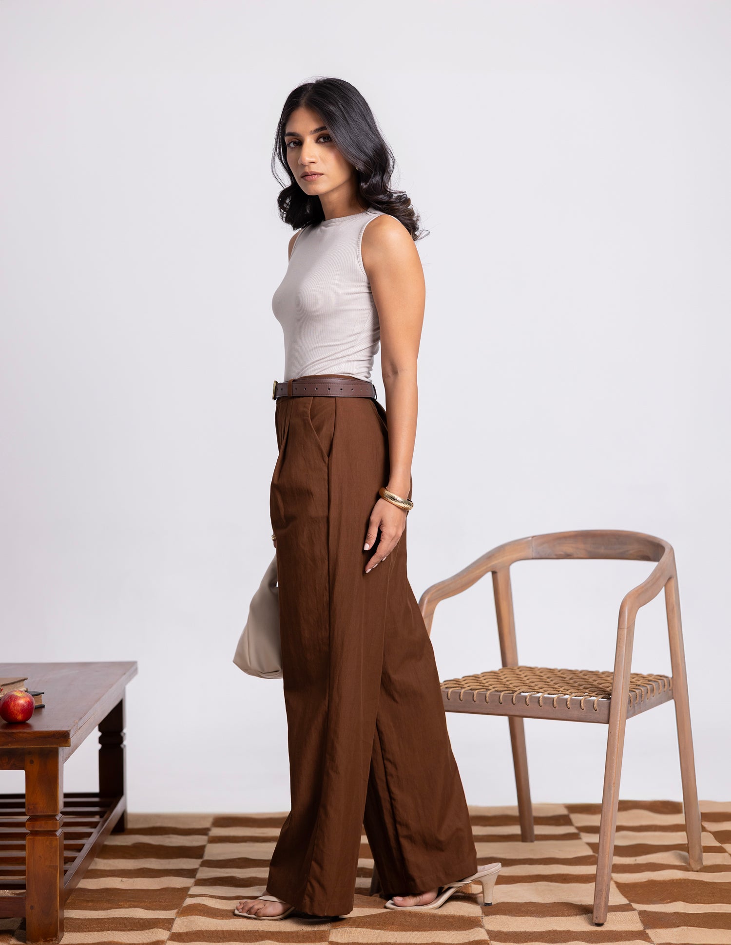 Pleated Wide Leg Pant