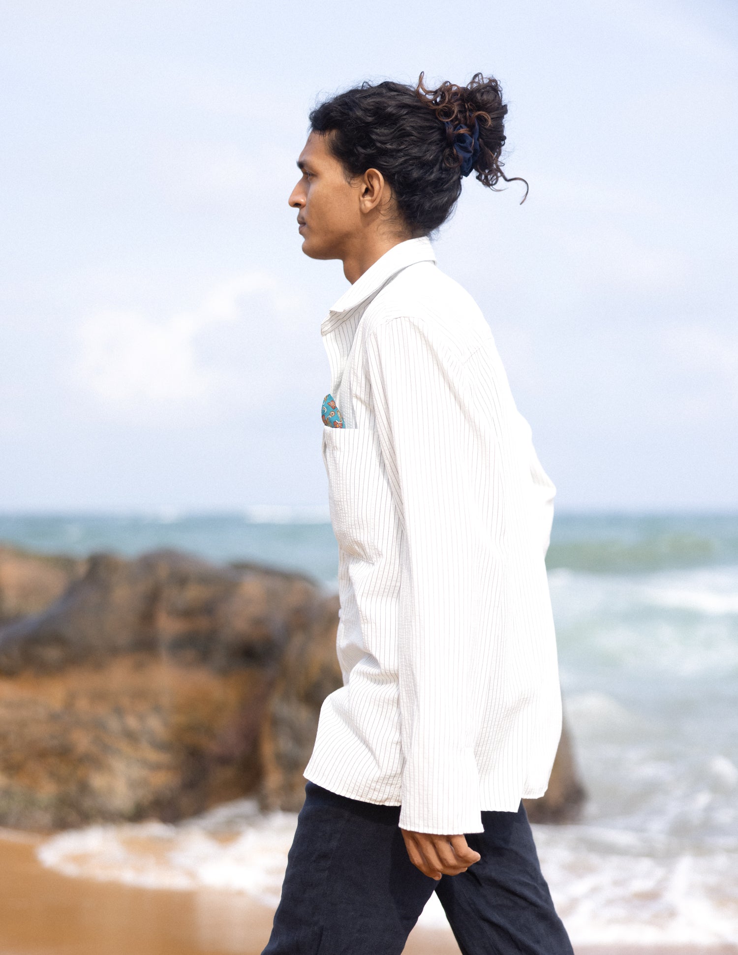 On fold placket & hidden placket detail shirt