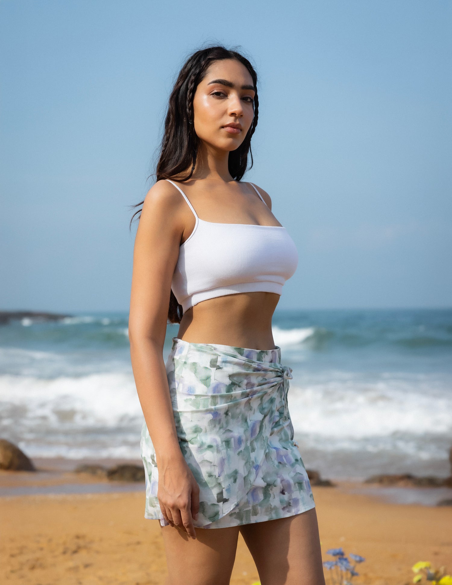 Wrap Tie Up Mini Skirt