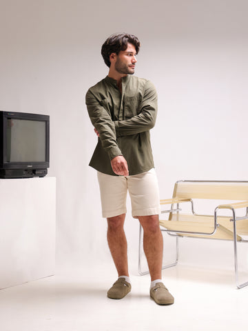 Hidden placket detailed oversize shirt