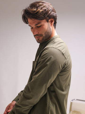 Hidden placket detailed oversize shirt