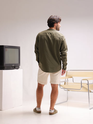 Hidden placket detailed oversize shirt