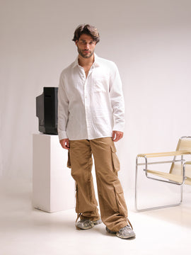 One chest pocket detailed soft cotton shirt