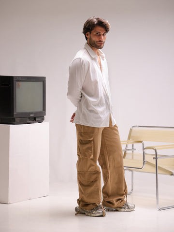 One chest pocket detailed soft cotton shirt