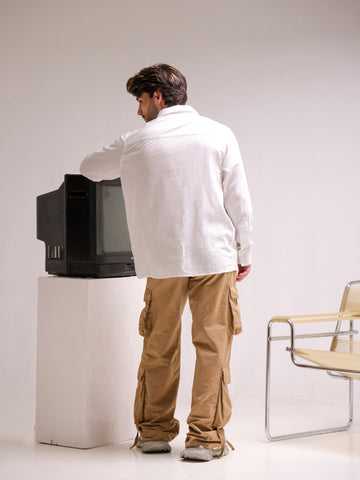 One chest pocket detailed soft cotton shirt