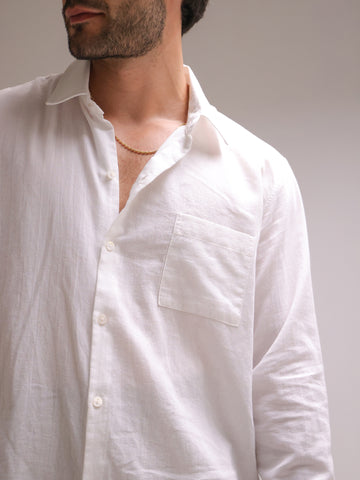 One chest pocket detailed soft cotton shirt