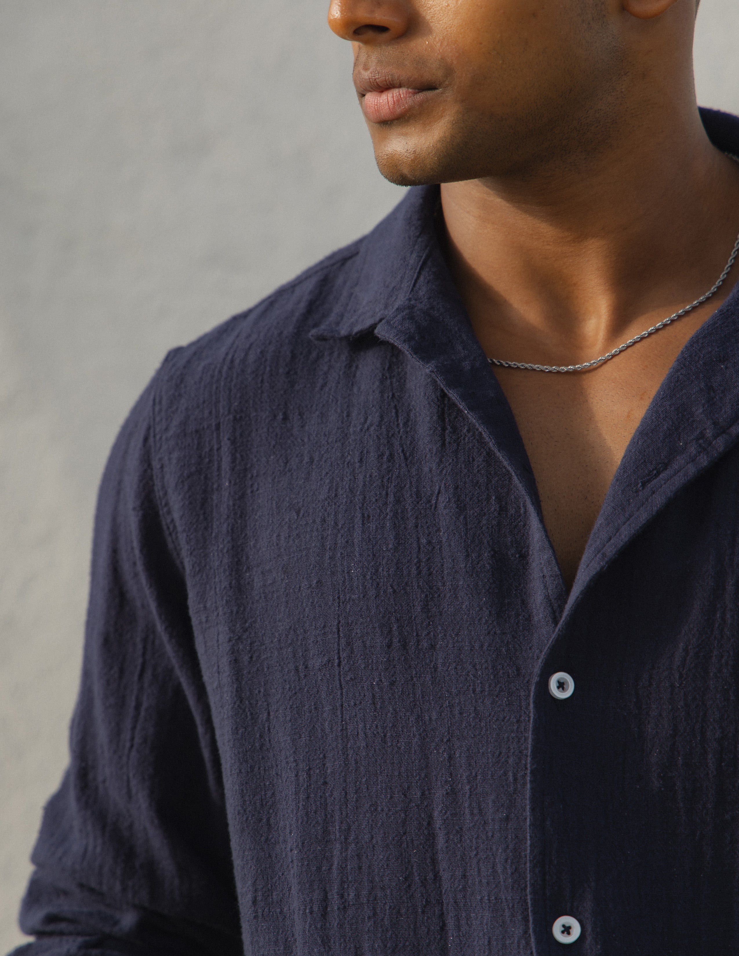 Camp collar long sleeve shirt