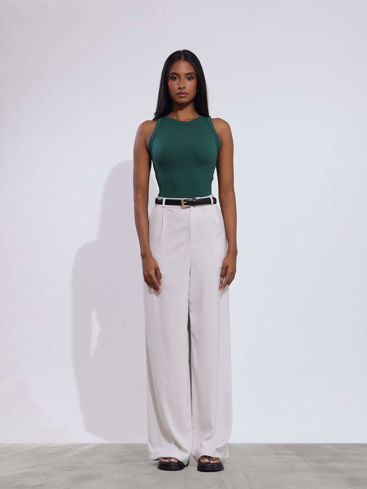 Beck High Neck Sleeveless Crop Top