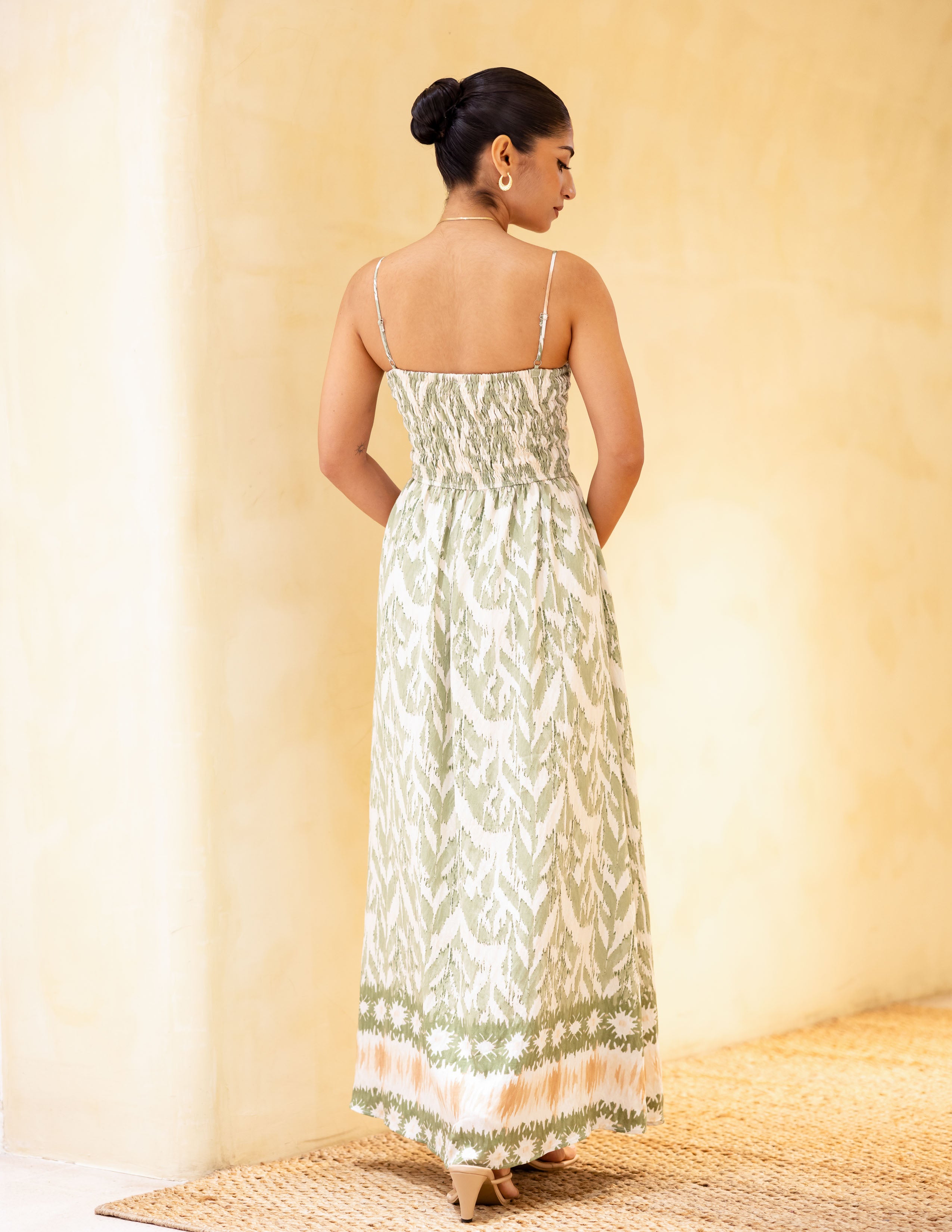 Smocking Detail Maxi Dress