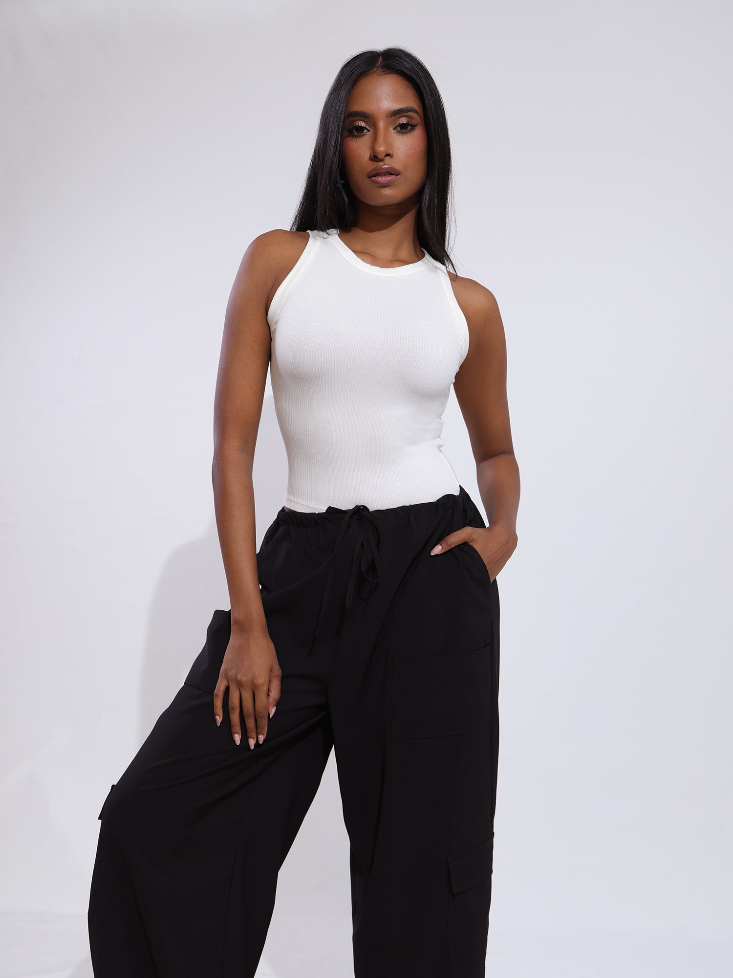 Beck High Neck Sleeveless Crop Top