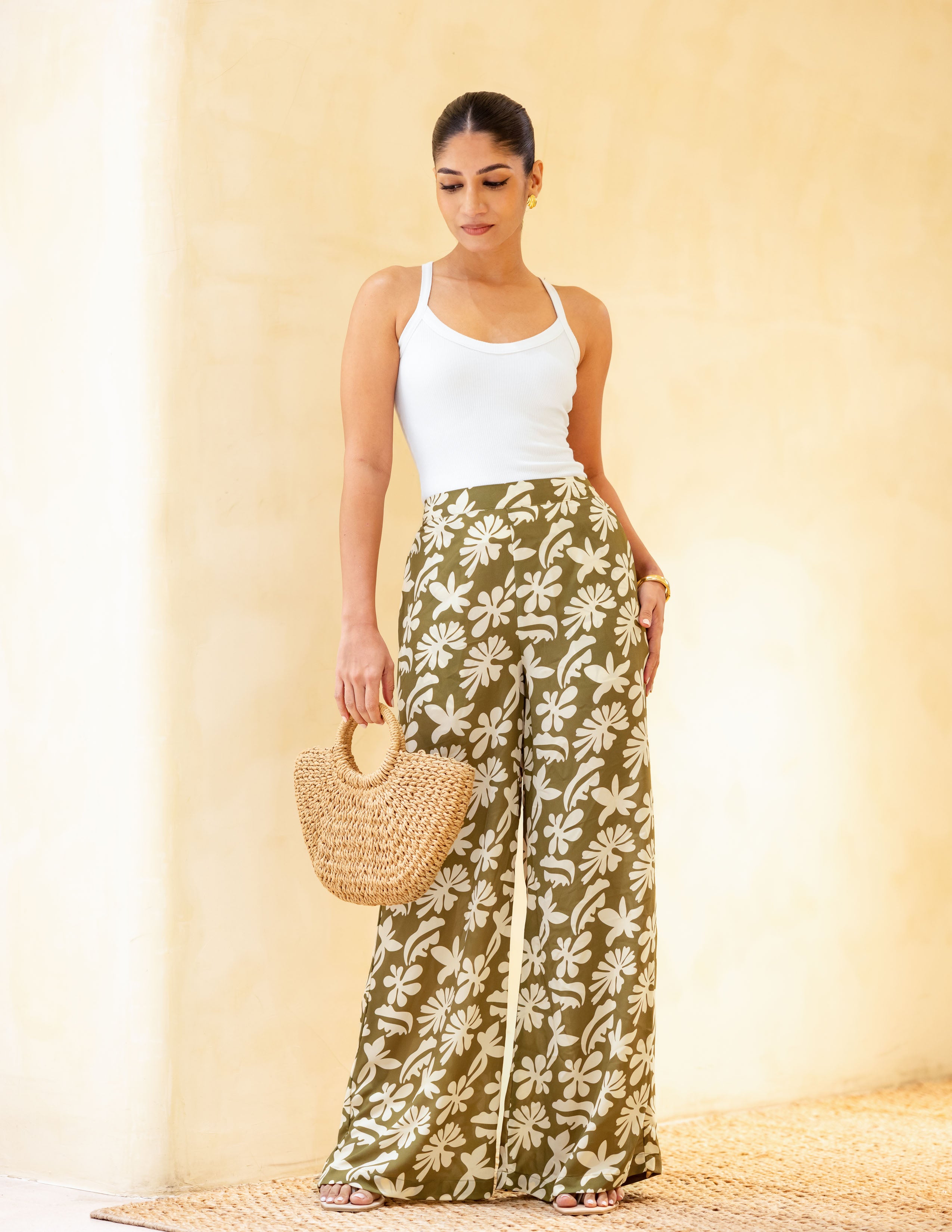 Back Elasticated Wide Leg Pant