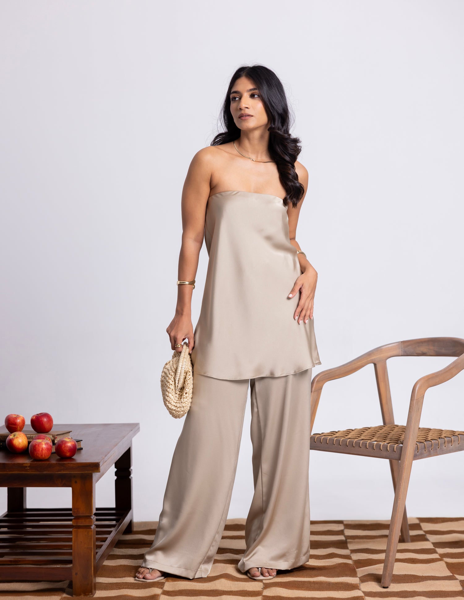Wide Leg Satin Pant