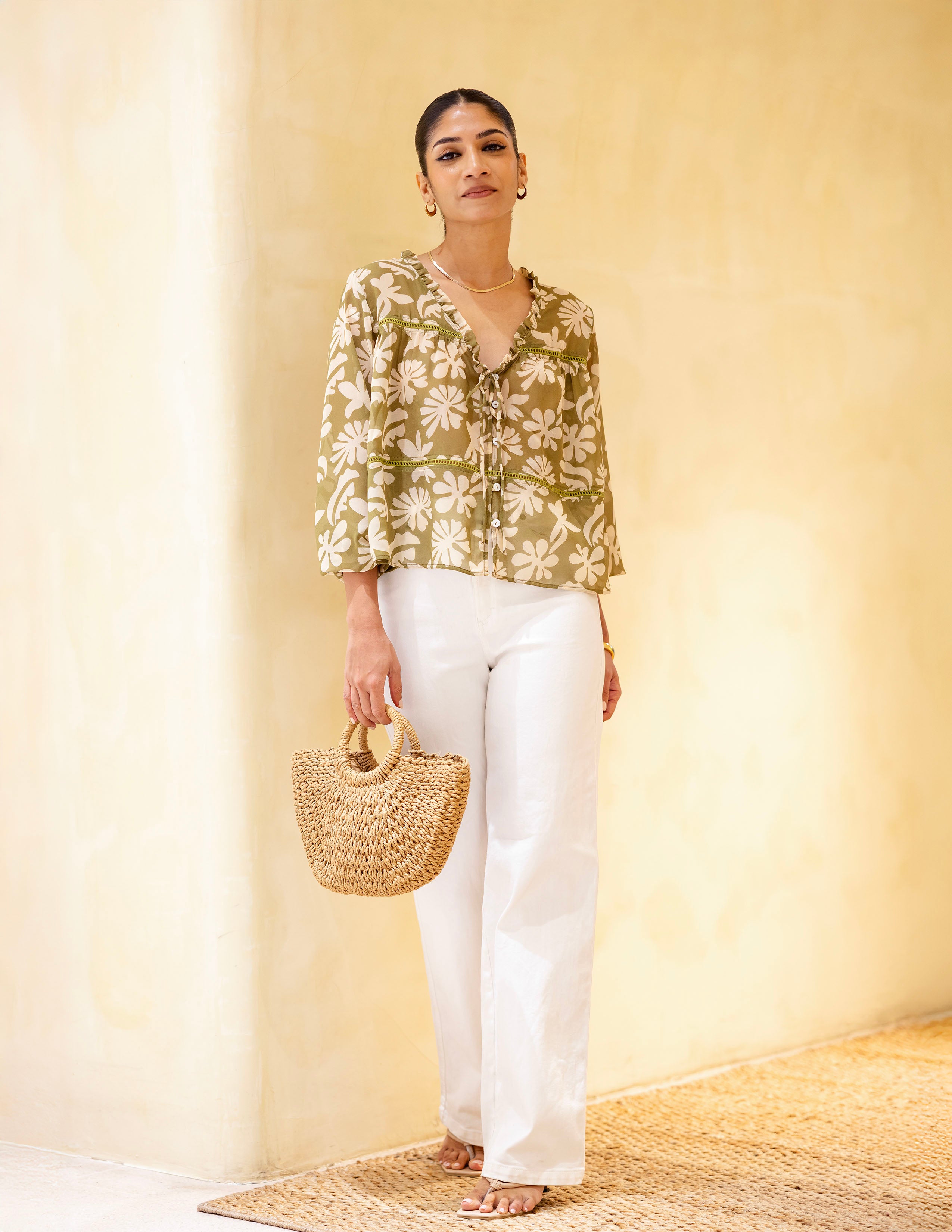 Lace Detail Loose Fit Top