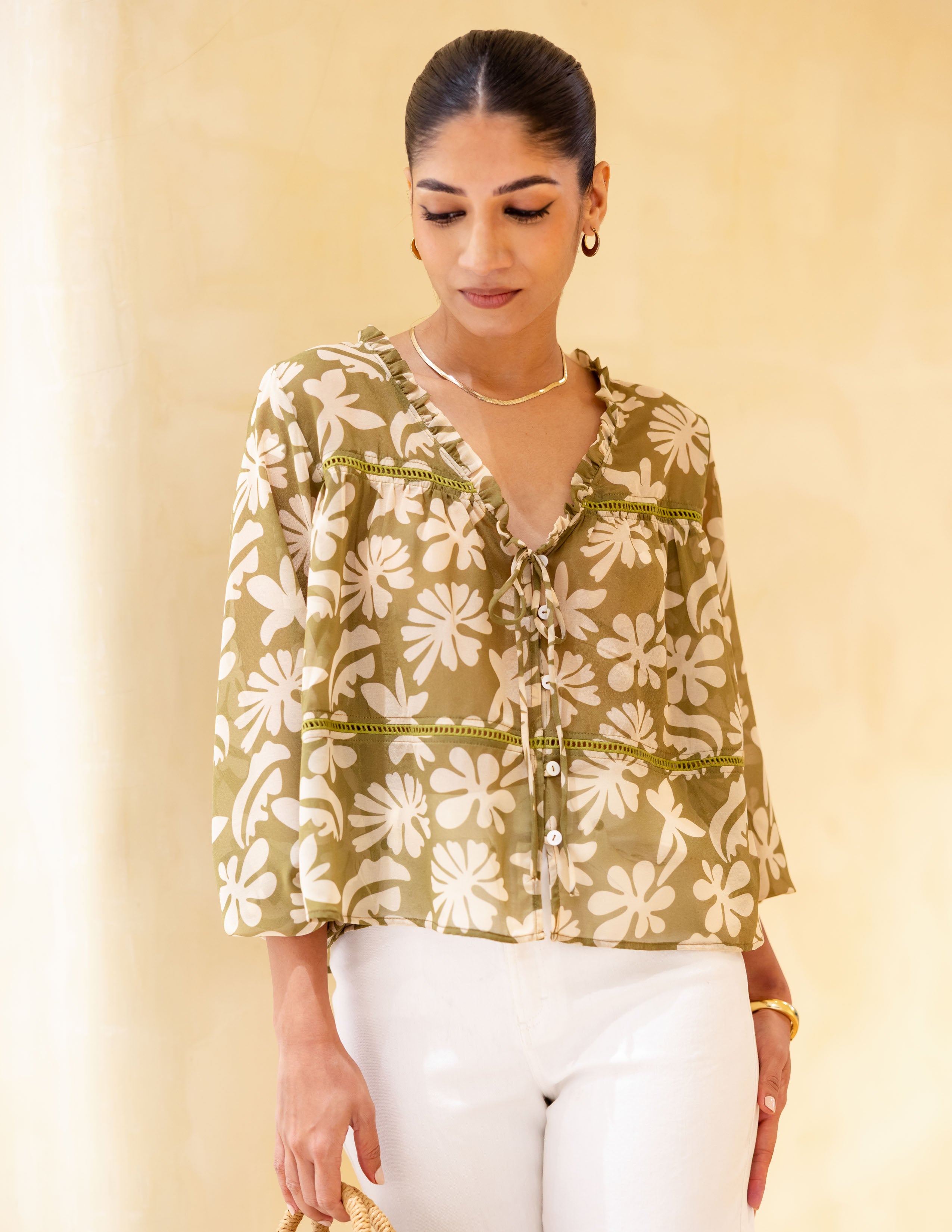 Lace Detail Loose Fit Top