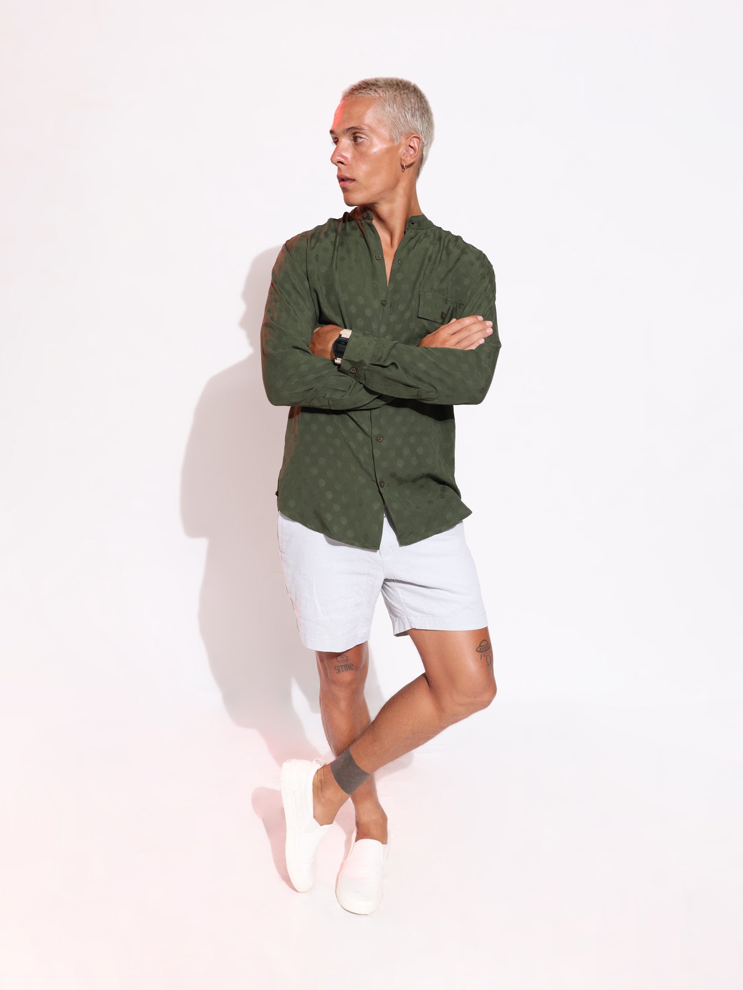 Embosed regular fit shirt