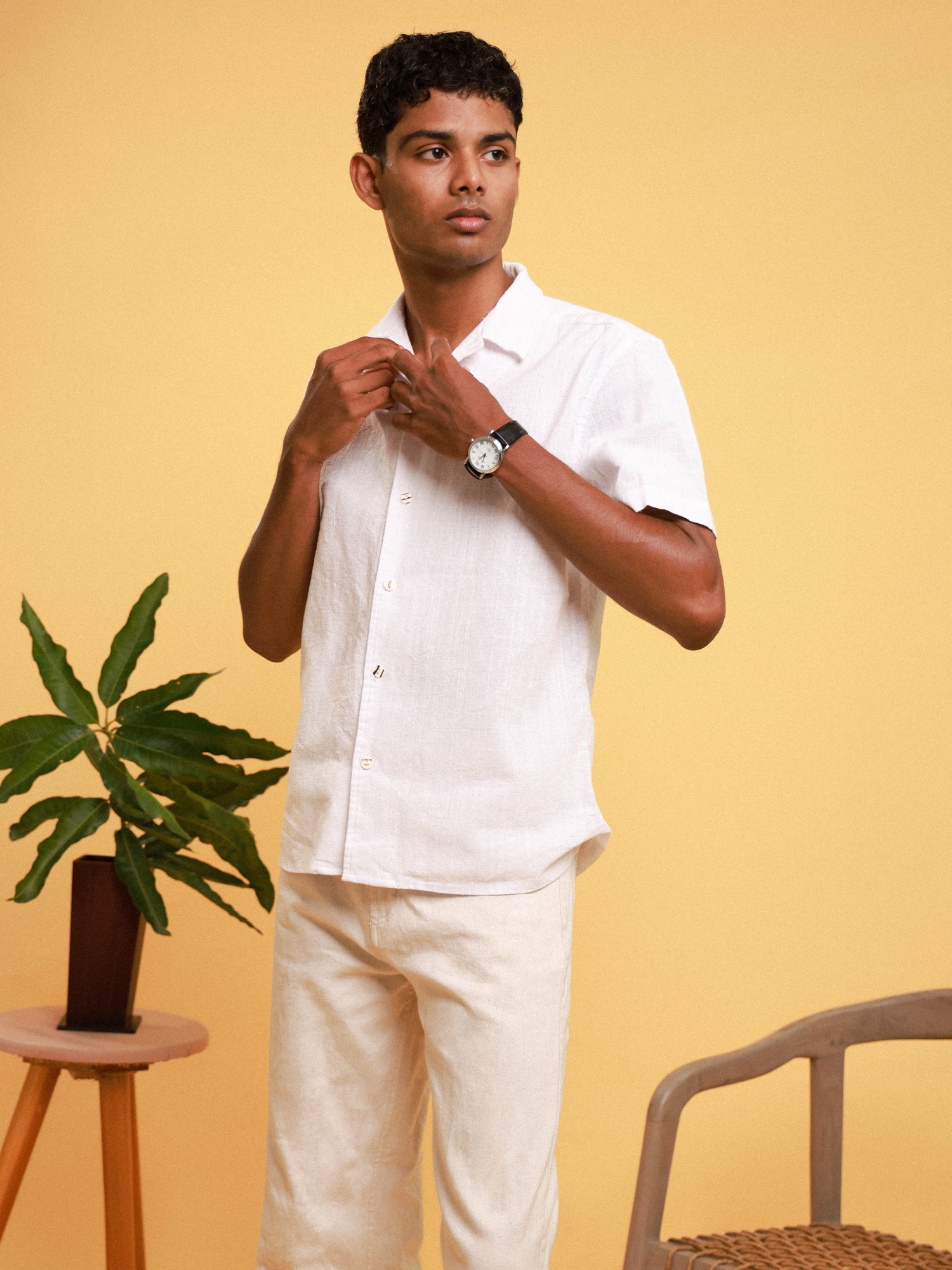 Camp Collar Detailed Cotton Shirt