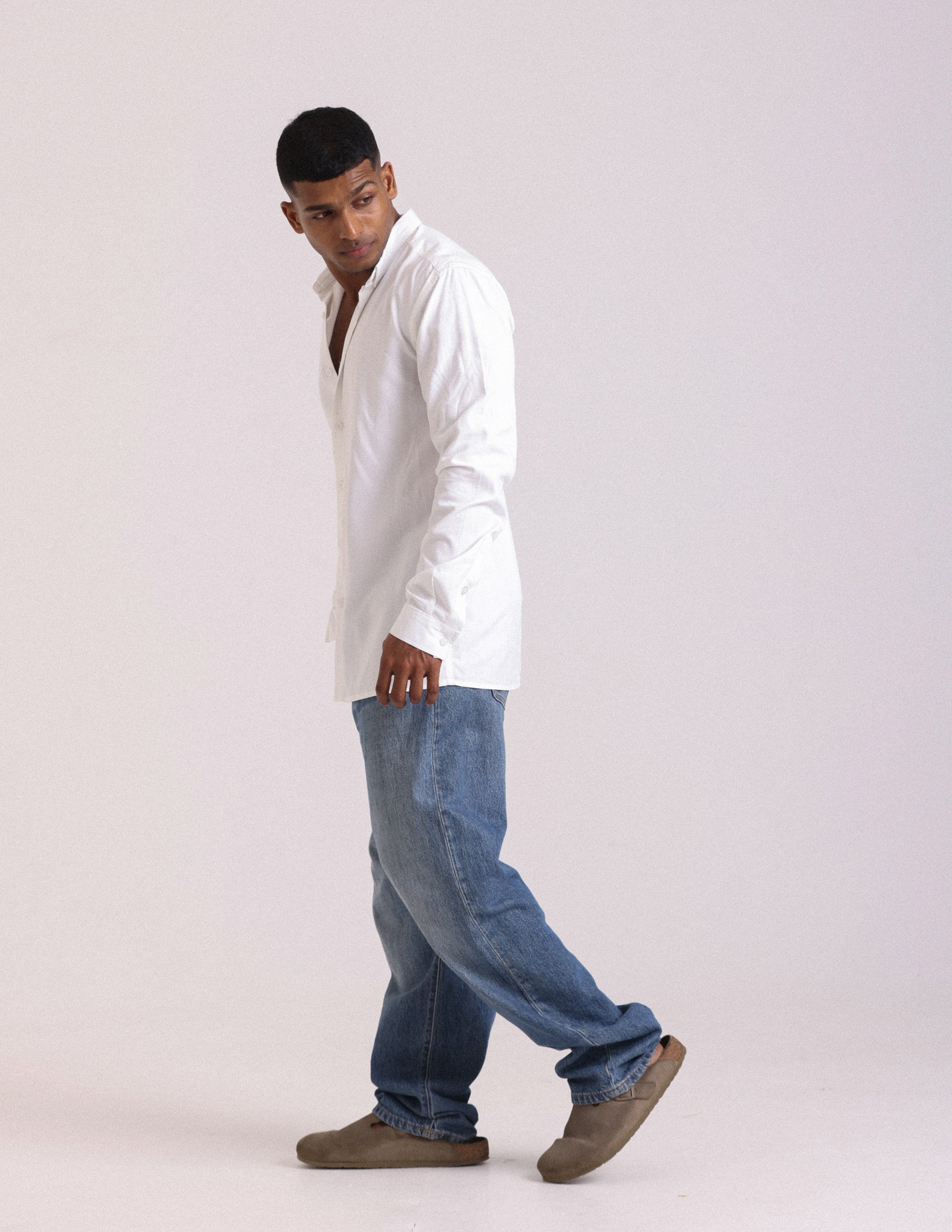 Contrast loop detail long sleeve shirt