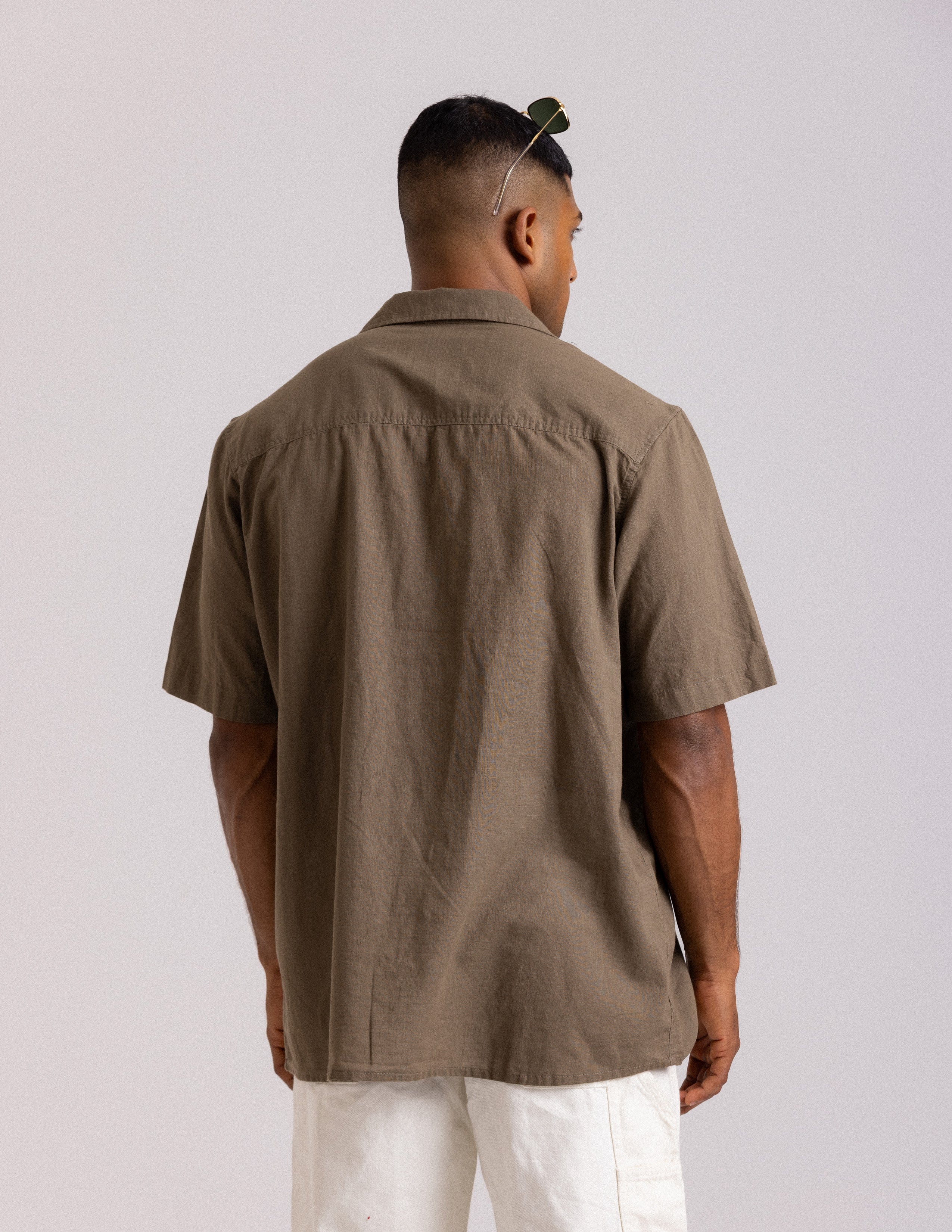 Oversized camp collar shirt