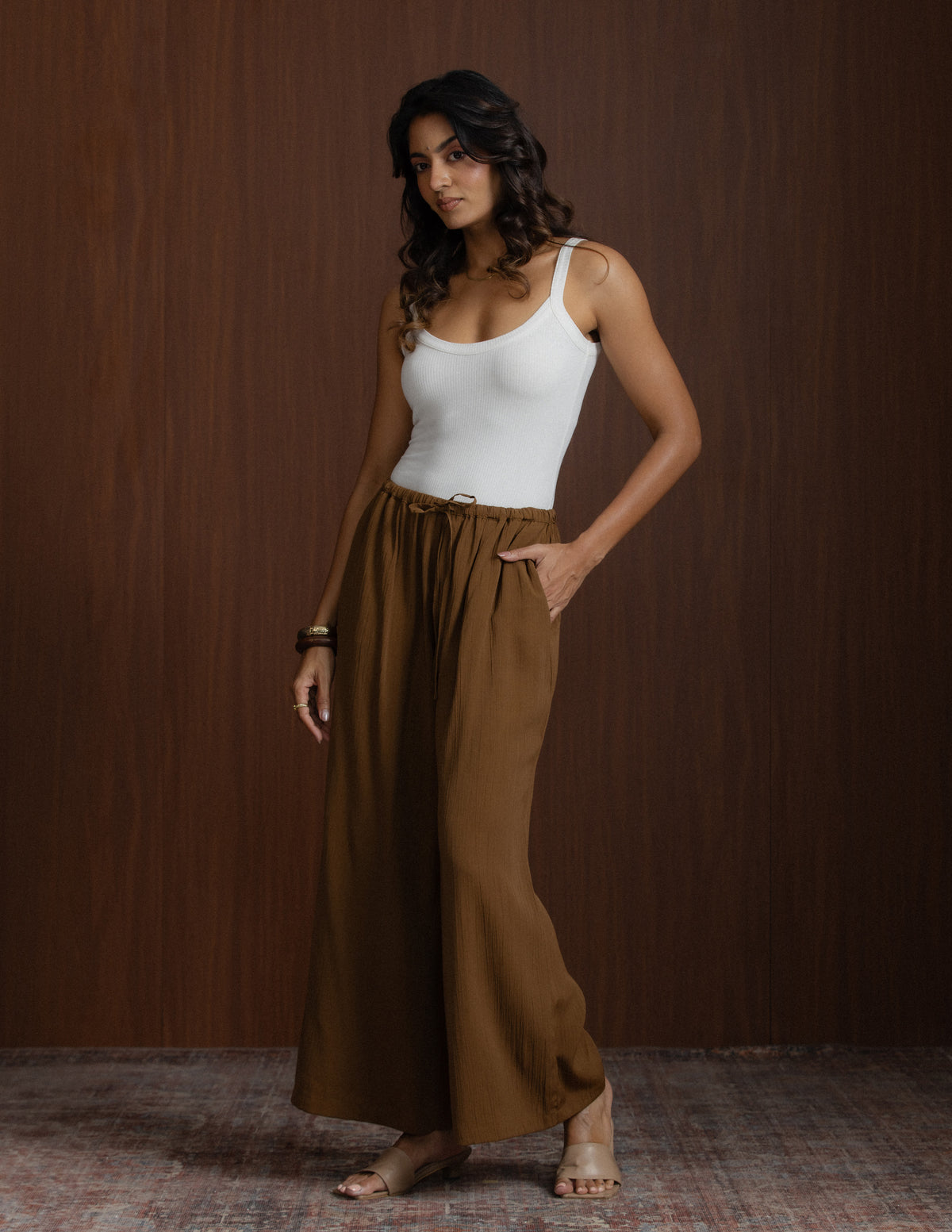 Mid Waist Drawstring Pant
