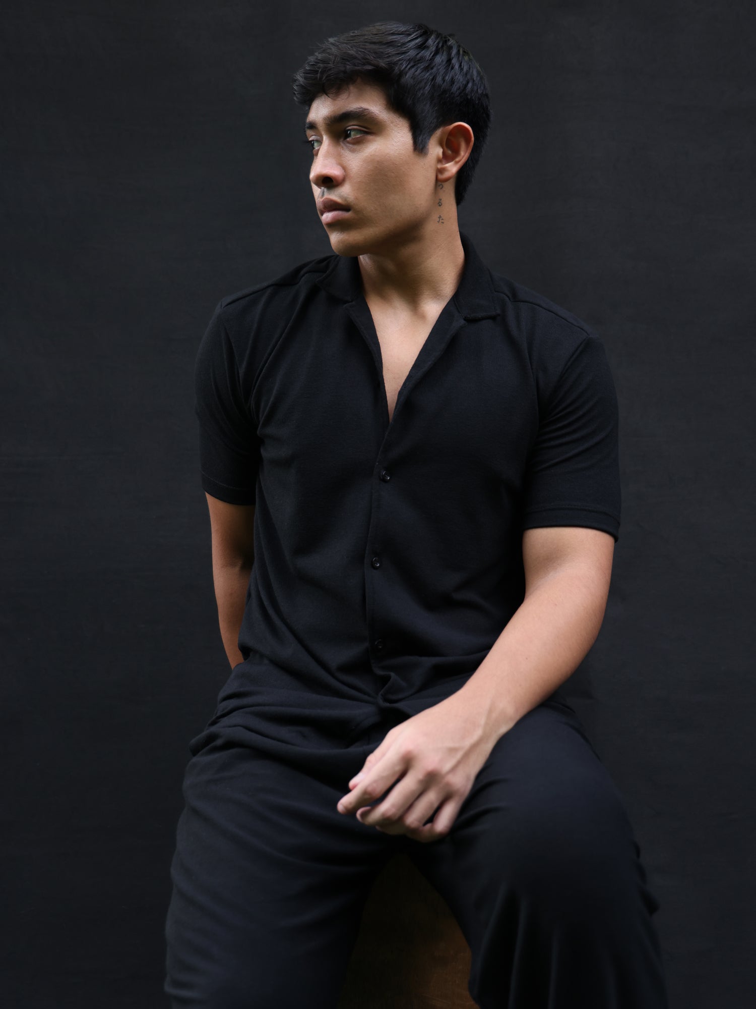 Regular fit Short sleeve camp collar shirt